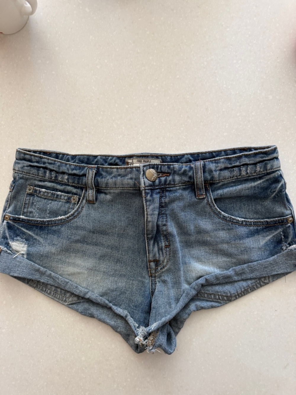 Free People denim shorts, great wash, size 25, cotton.